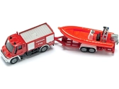 SIKU Blister - hasičské vozidlo Unimog s člnom