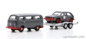 Schuco Volkswagen T2 Minibus 1962 With Trailer + Golf Gti Mki N 1 Racing 1976 1:87 Šedá Červená