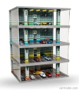 Atlantic Vetrina display box Diorama Parcheggio 4 Piani - Parking 4 Floor - Cars Not Included - Lungh.lenght Cm 43.0 X Largh.width Cm 25.0 X Alt.height Cm 56.0 1:64 Různé