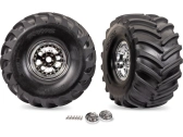 Traxxas kolo, disk chromovaný, pneu Terra Groove (pár)