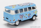 Kinsmart Volkswagen T1 Samba Minibus Flower 1962 - bez krabice 1:64 Svetlomodrá