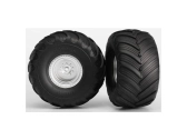 Traxxas kolo 2.0/3.0", disk saténový chrom, pneu Terra Groove (pár)