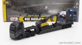 Maisto Volvo Fh16 Xl 750 Truck Pianale Trasporto Ec220e Escavatore Cingolato Excavator 1:64 čierna žltá