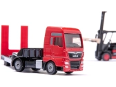 SIKU Super - Tahač MAN s návěsem a vysokozdvižným vozíkem Linde 1:87