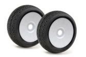 Pneu Absima 1:8 buggy, nalepené, včetně disku, bílé, balení 2ks