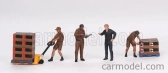 Sada figúrok Mini-gt 4x Ups Drivers And Workers 1:64 Brown