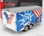 Autoworld Accessories Car Transporter Trailer 2000 1:18 Červená Bílá Modrá