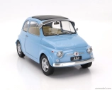 Fiat 500 F Custom s diskami Abarth 1968 v mierke 1:12 svetlo modrá