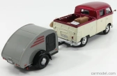 Motor-max Volkswagen T1 Type 2 Double Cabine With Trailer 1962 1:24 Červený Krém