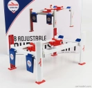 Greenlight Accessories Garážová súprava Chevron Officina - Ponte Sollevatore Auto - Four Post Lift 1:18 Biela červená modrá