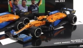 Minichamps Mclaren F1 Set 2x Coffret Mcl35l Mercedes M12 Eq Power+ Team Mclaren N 3 Winner Italy Gp 2021 Daniel Ricciardo + N 4 2nd Italy Gp 2021 Lando Norris 1:43 Orange Light Blue