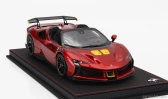 Bbr-models Ferrari Sf90 Xx Stradale Spider 2024 - Con Vetrina - With Showcase 1:18 Rosso Portofino - Červená Se Žlutou