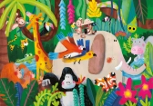 Vilac Drevená knižka s puzzle Dobrodružstvá