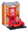 Bburago Accessories Diorama – Set Fire Station With Volkswagen Amarok Pick-up 2009 1:43 Red