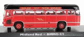 Edicola Midland Bmmo Cm5t Autobus Motorway Coach Midland Red 1960 1:72 Červená Černá Bílá
