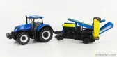 Bburago New holland T7.315 Tractor With Cultivator Trailer 2016 1:50 Blue