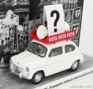 Brumm prom Fiat 600d 1963 - Propaganda Elettorale Elezioni Italia Vota - Vota - Vota 1:43 Bílá