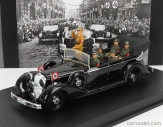 Rio-models Mercedes benz 770k Parade Cabriolet Open 1938 With Figures Adolf Hitler - Hermann Göring - Heinrich Himmler - Reinard Heydrich - Joseph Goebbels - Ss Driver Erich Kempka 1:43 Military Black