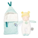 Doudou Dieťa v zavinovačke 20 cm tyrkysová