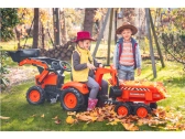 FALK – Šliapací traktor Kubota s nakladačom, rýpadlom a maxi vlečkou