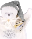 Doudou Darčeková sada Plyšový maznáčik medvedík s čiapočkou sivý 25 cm
