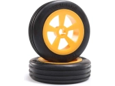 Predné koleso Losi s pneumatikami Rib, oranžové (2): Mini JRX2