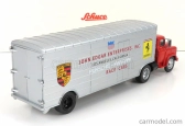 Schuco GMC Truck Car Transporter Team John Edgard Enterprises Inc. Los Angeles California Ferrari - Porsche Race Cars 1950 1:43 Červená Stříbrná