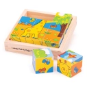 Bigjigs Toys Obrázkové kocky Kocky Safari 9 kociek
