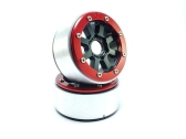 Kovové Beadlock CNC disky Absima Metsafil 1.9 Hammer Black/Red, 2ks