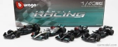 Bburago Mercedes gp Set F1 4x W14 Team Mercedes-amg Petronas Formula One N 44 Season 2023 Lewis Hamilton - N 63 Season 2023 George Russell - W13 N 44 Season 2022 Lewis Hamilton – W12 N 44 Season 2021 Lewis Hamilton 1:43 matná čierna strieborná