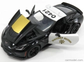 Maisto Chevrolet Corvette Z06 C7 Coupe Highway Patrol Police 2015 1:24 čierna biele zlato