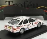 Trofeu Ford england Sierra Xr 4x4 N 5 Rally Švédsko 1987 Kalle Grundel - Terry Harryman 1:43 Biela červená