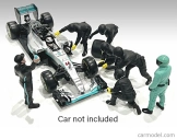 Americké diorámy Figúrky F1 Set 2 2022 - Dioráma Pit-stop Set 7 X Meccanici - Mechanics - With Decals 1:43 Black Green