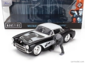 Jada Chevrolet Corvette s postavičkou Wolfmana 1957 1:24 čierna biela