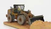 Dm-models Caterpillar Cat966m Ruspa Gommata - Scraper Tractor Weathered Medium Wheel Loader 1:50 Žlutá Černá