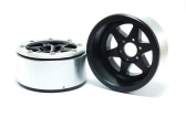 Kovové Beadlock CNC disky Absima Metsafil 1.9 SixStar Black/Silver 2ks