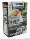 Bburago Accessories Diorama – Set Ice Cream Shop With Volkswagen T6 Minibus 2018 1:43 svetlomodro-biela