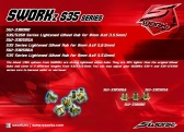 SWORKz Light/odľahčený hliníkový unášač kolies 6,5 mm, EVO pre 8 mm os, 2 ks