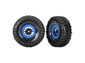 Traxxas kolo 1.9", disk Method 105 Beadlock saténový černý chrom, beadlock modrý, pneu Canyon Trail (pár)