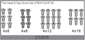 Flat Head & Cap Screw Set 4*8/4*12/4*16