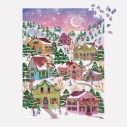 Galison Fóliové puzzle Joy Laforme Zasněžená vesnice 1000 dílků