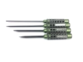Skrutkovače - ploché - ALU verzia SET: 3,0 4,0 5,0 & & 5,8 mm, 4 ks (typ HSS)