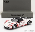 Minichamps Porsche 918 Spyder Salzburg Racing Design N 3 Weissachpackage 2015 1:87 Červená Bílá