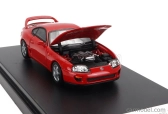 LCD-model Toyota Supra Mkiv (a80) Coupe 1993 - Detaily motora 1:64 Červená