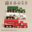 Le Toy Van Set dřevěných nákladních aut s přívěsy