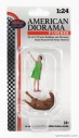 American diorama Figures Girl Whit Dog 1:24 Zelená Hnědá