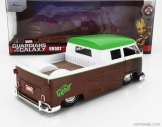 Jada Volkswagen T1 Double Cabine Pick-up 1963 s figúrkou Groota - Strážcovia Galaxie 1:24 Hnedá Biela Zelená