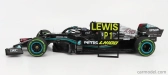 Minichamps Mercedes gp F1 W12 Mercedes M12 Eq Power+ Team Amg Petronas Motorsport Formula One N 44 Winner Sotchi Russian Gp 2021 Lewis Hamilton - 100. víťazstvo F1 - s pit boardom 1:18 čierno-zelená