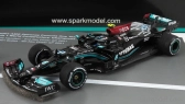 Spark-model Mercedes gp Set F1  2x W12 Mercedes M12 Eq Power+ Team Amg Petronas Motorsport Formula One N 44  + N 77 Abu Dhabi Gp 2021 Lewis Hamilton - Valtteri Bottas - 8 Times World Champion Constructeur 1:43 Černá Zelená