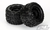 Trancher X 3,8" (štýl Traxxas) guma, lepená, čierne ráfiky, 2ks.